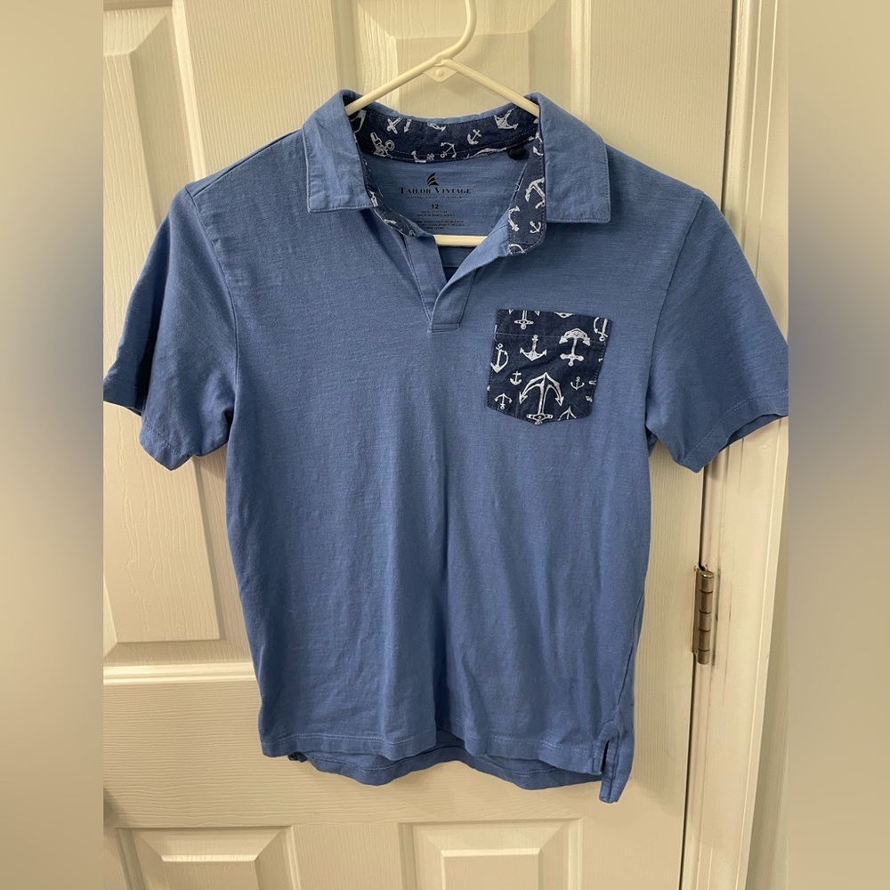 Tailor Vintage Nautical blue anchor polo ⚓️ size 12